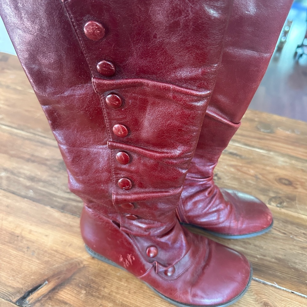 Miz Mooz Red Heeled Boots Sophisticated Style